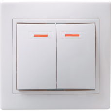 ВС10-2-1-КБ Выключатель 2кл с инд. 10А КВАРТА (белый) ВС10-2-1-КБ Выключатель 2кл с инд. 10А КВАРТА (белый)