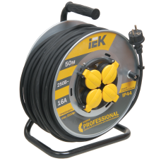 Катушка УК50 на мет с т/з 4 места 2Р+PЕ/50м КГ 3х1,5мм2 IP44 "Professional"