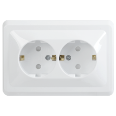 РСш12-3-ВБ Розетка 2местн. с з/к c защ.штор. 16А ВЕГА (белый) IEK РСш12-3-ВБ Розетка 2местн. с з/к c защ.штор. 16А ВЕГА (белый) IEK