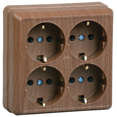 РС24-3-ОД Розетка 4местн. с з/к 16А откр.уст. ОКТАВА (дуб) РС24-3-ОД Розетка 4местн. с з/к 16А откр.уст. ОКТАВА (дуб)