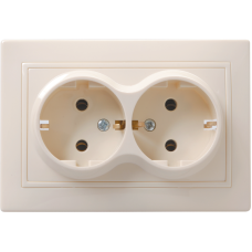 РС12-3-ККм Розетка 2местн. c з/к без защ.штор. 16А КВАРТА (кремовый) РС12-3-ККм Розетка 2местн. c з/к без защ.штор. 16А КВАРТА (кремовый)