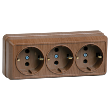 РС23-3-ОД Розетка 3местн. с з/к 16А откр.уст. ОКТАВА (дуб) РС23-3-ОД Розетка 3местн. с з/к 16А откр.уст. ОКТАВА (дуб)