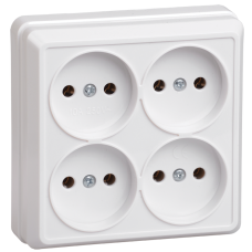 РС24-2-ОБ Розетка 4местн. без з/к 10А откр.уст. ОКТАВА (белый) РС24-2-ОБ Розетка 4местн. без з/к 10А откр.уст. ОКТАВА (белый)