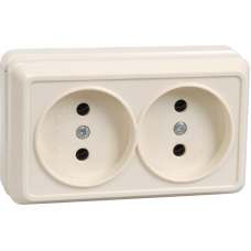 РС22-2-ОКм Розетка 2местн. без з/к 10А откр.уст. ОКТАВА (кремовый) РС22-2-ОКм Розетка 2местн. без з/к 10А откр.уст. ОКТАВА (кремовый)