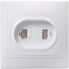 РK/T12-КБ Розетка 2местн. комп. и телеф. КВАРТА (белый) РK/T12-КБ Розетка 2местн. комп. и телеф. КВАРТА (белый)