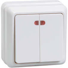 ВС20-2-1-ОБ Выключатель 2кл с инд. 10А ОКТАВА (белый) ВС20-2-1-ОБ Выключатель 2кл с инд. 10А ОКТАВА (белый)