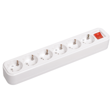 Розетка переносная разб. с выкл. К06В 6 мест CLASSIC IEK Розетка переносная разб. с выкл. К06В 6 мест CLASSIC IEK