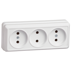 РС23-2-ОБ Розетка 3местн. без з/к 10А откр.уст. ОКТАВА (белый) РС23-2-ОБ Розетка 3местн. без з/к 10А откр.уст. ОКТАВА (белый)