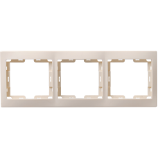 РГ-3-ККм Рамка 3местн. горизонт. КВАРТА (кремовый) РГ-3-ККм Рамка 3местн. горизонт. КВАРТА (кремовый)
