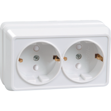 РСш22-3-ОБ Розетка 2местн. с з/к с защ.штор. 16А откр.уст. ОКТАВА (белый) РСш22-3-ОБ Розетка 2местн. с з/к с защ.штор. 16А откр.уст. ОКТАВА (белый)