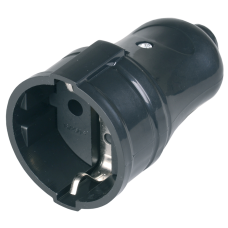 РПп10-02-Ст Розетка разборная прямая с з/к 16А черная