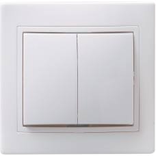 ВС10-2-0-КБ Выключатель 2кл 10А КВАРТА (белый) ВС10-2-0-КБ Выключатель 2кл 10А КВАРТА (белый)