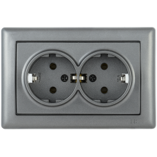 РС21-1-0-БА Розетка 2-ая с з/к 16А BOLERO антрацит IEK РС21-1-0-БА Розетка 2-ая с з/к 16А BOLERO антрацит IEK