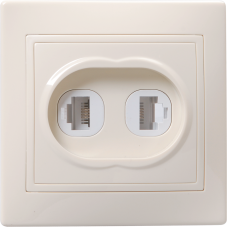 РК/Т12-ККм Розетка 2местн. комп. и телеф. КВАРТА (кремовый) РК/Т12-ККм Розетка 2местн. комп. и телеф. КВАРТА (кремовый)