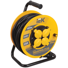 Катушка УК40 с т/з 4 места 2Р+PЕ/40метров 3х1,5мм2 IP44 "Industrial plus"