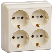 РС24-3-ОК Розетка 4местн. с з/к 16А откр.уст. ОКТАВА (кремовый) РС24-3-ОК Розетка 4местн. с з/к 16А откр.уст. ОКТАВА (кремовый)