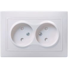 РСш12-2-КБ Розетка 2местн. без з/к с защ.штор. 10А КВАРТА (белый) РСш12-2-КБ Розетка 2местн. без з/к с защ.штор. 10А КВАРТА (белый)