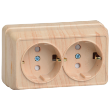 РСш22-3-ОС Розетка 2местн. с з/к с защ.штор. 16А откр.уст. ОКТАВА (сосна) РСш22-3-ОС Розетка 2местн. с з/к с защ.штор. 16А откр.уст. ОКТАВА (сосна)