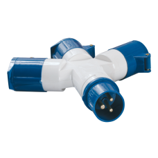 Адаптер трехлучевой TS1013 2Р+РЕ 16А 250В IP44 ИЭК