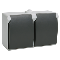 РСб22-3-ФСр Розетка двухместная с з/к для открытой установки ФОРС IP54 IEK РСб22-3-ФСр Розетка двухместная с з/к для открытой установки ФОРС IP54 IEK