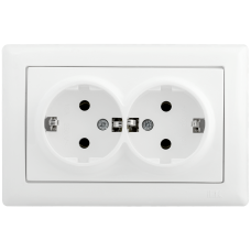 РС21-1-0-ББ Розетка 2-ая с з/к 16А BOLERO белый IEK РС21-1-0-ББ Розетка 2-ая с з/к 16А BOLERO белый IEK