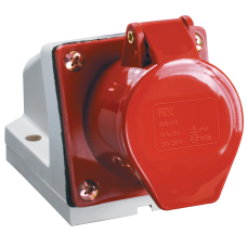 Розетка 124 стационарная 3Р+РЕ 32А 380В IP44 ИЭК Розетка 124 стационарная 3Р+РЕ 32А 380В IP44 ИЭК