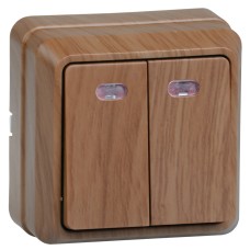 ВС20-2-1-ОД Выключатель 2кл с инд. 10А ОКТАВА (дуб) ВС20-2-1-ОД Выключатель 2кл с инд. 10А ОКТАВА (дуб)