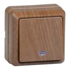 ВС20-1-1-ОД Выключатель 1кл с инд. 10А откр.уст. ОКТАВА (дуб) ВС20-1-1-ОД Выключатель 1кл с инд. 10А откр.уст. ОКТАВА (дуб)