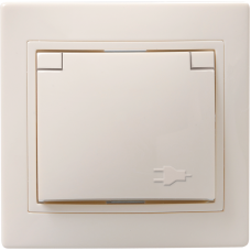 РСб10-3-ККм Розетка 1местн. c з/к с крышкой 16А КВАРТА (кремовый) РСб10-3-ККм Розетка 1местн. c з/к с крышкой 16А КВАРТА (кремовый)