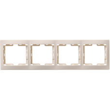 РГ-4-ККм Рамка 4местн. горизонт. КВАРТА (кремовый) РГ-4-ККм Рамка 4местн. горизонт. КВАРТА (кремовый)