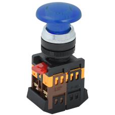 Кнопка AELA22 "Грибок" синий d22мм неон/240В 1з+1р ИЭК Кнопка AELA22 "Грибок" синий d22мм неон/240В 1з+1р ИЭК