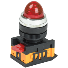 Лампа AL-22 сигнальная d22мм красный неон/240В цилиндр ИЭК