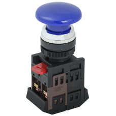 Кнопка AEА-22 "Грибок" синий d22мм 1з+1р ИЭК