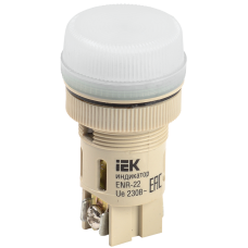 Лампа ENR-22 сигнальная d22мм белый неон/240В цилиндр ИЭК