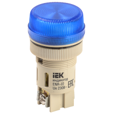 Лампа ENR-22 сигнальная d22мм синий неон/240В цилиндр ИЭК