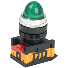 Лампа AL-22 сигнальная d22мм зеленый неон/240В цилиндр ИЭК