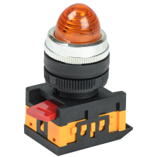 Лампа AL-22 сигнальная d22мм желтый неон/240В цилиндр ИЭК