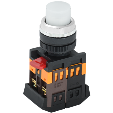 Кнопка ABLFP-22 белый d22мм неон/240В 1з+1р ИЭК Кнопка ABLFP-22 белый d22мм неон/240В 1з+1р ИЭК