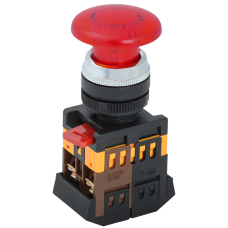Кнопка AELA22 "Грибок" красный d22мм неон/240В 1з+1р ИЭК Кнопка AELA22 "Грибок" красный d22мм неон/240В 1з+1р ИЭК