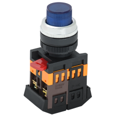 Кнопка ABLFP-22 синий d22мм неон/240В 1з+1р ИЭК Кнопка ABLFP-22 синий d22мм неон/240В 1з+1р ИЭК