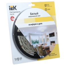 Лента LED 5м блистер LSR-3528WW120-9.6-IP65-12V IEK-eco