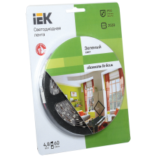 Лента LED 5м блистер LSR-3528G60-4.8-IP20-12V IEK-eco