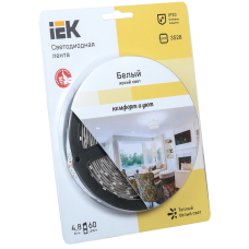 Лента LED 5м блистер LSR-3528WW60-4.8-IP20-12V IEK-eco
