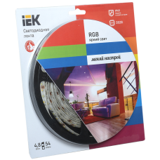 Лента LED 5м блистер LSR-3528RGB54-4.8-IP65-12V IEK-eco