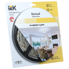 Лента LED 5м блистер LSR-3528WW60-4.8-IP65-12V IEK-eco
