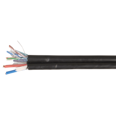 ITK Каб. F/UTP 5E 4х2х24AWG LDPE каб. пит. 2x0,75, 305м чер.