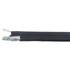 ITK Каб. F/UTP кат.5E 4х2х24AWG, LDPE трос 1,2мм, 305м чер.