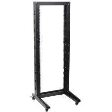 ITK 19" однорамная стойка, 32U, 600x600, на роликах, черная